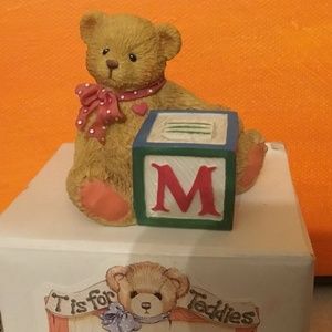 Cherished Teddies Bear with ABC “M” Block
